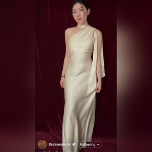 Multiway SILK Ivory Gown With Detachable Silk Scarf